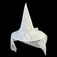 thumbnail image 1 of KIHOUT Witch Hat Lace Mask Halloween Polyester, 1 of 6
