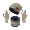 thumbnail image 1 of Awdenio Hats for Men 3pieces Winter Beanie Hat Fleece Lined Scarf Set Knit Warm Thick Skull Cap Neck Warmer for Men & Women, 1 of 2