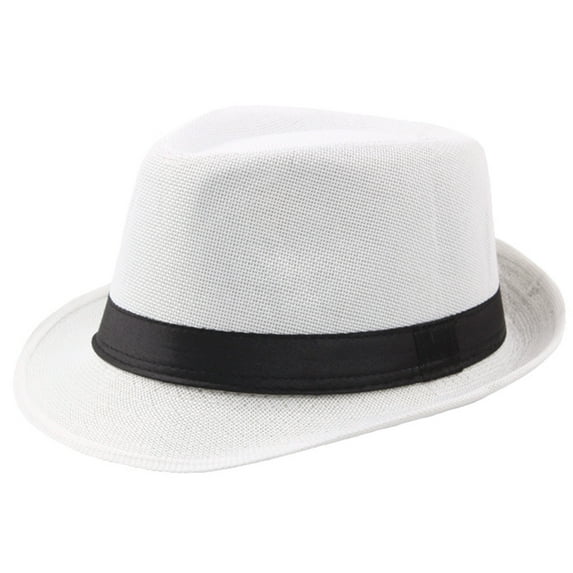 Awdenio Hats for Men Classic Fedoras Hats Short Brim Panama Jazz Hat Straw Hat Cap for Men Women Costume Accessories