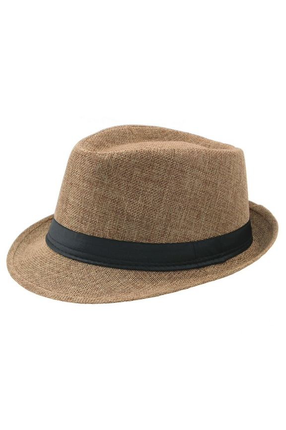Hats for Men Classic Fedoras Hats Short Brim Panama Jazz Hat Straw Hat Cap for Men Women Costume Accessories