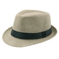 thumbnail image 1 of Awdenio Hats for Men Classic Fedoras Hats Short Brim Panama Jazz Hat Straw Hat Cap for Men Women Costume Accessories, 1 of 3