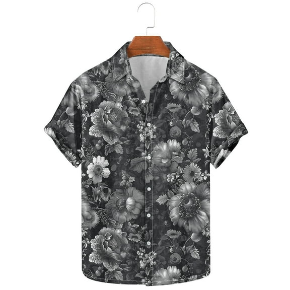 Awdenio Hawaiian SShirt for Men Short Sleeve Casual Printed Button Down Tropical Shirt Summer Holiday Beach Hawaii Shirts,Size M