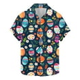 thumbnail image 1 of Awdenio Hawaiian Shirt for Men New Arrival Valentine Easter Top V Neck Printed Shrits with Pockets, 1 of 5