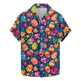 thumbnail image 1 of Awdenio Hawaiian Shirt for Men New Arrival Valentine Easter Top V Neck Printed Shrits with Pockets, 1 of 5