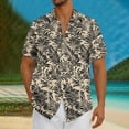 thumbnail image 1 of Awdenio Hawaiian Shirt for Men Hawaiian Shirt Casual Short Sleeve Button Down Shirt Coconut Print Summer Beach Shirt with Pocket, 1 of 5