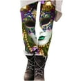 thumbnail image 1 of Awdenio High Waisted Novelty Mardi Gras Holiday Print Leggings for Women Big and Tall, 1 of 6