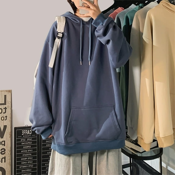 Awdenio Hoodies for Man Plus Size ClearanceCasual Patchwork Hooded Top Blouse Sweatshirt With Pockets Coat