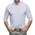 thumbnail image 1 of Awdenio Hoodies for Men Long Sleeve Shirts Solid Color Pullover T-shirt Hooded Base Top WH/L2, 1 of 7