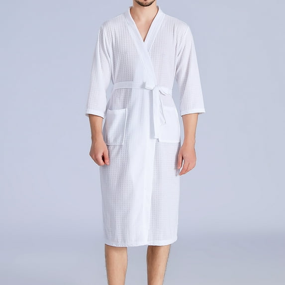 Awdenio Pajamas for men Soft Summer Mens Bathrobe, Comfy Spa Pool Hotel Gift Kimono Robe for Men