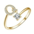 thumbnail image 1 of Awdenio Initial Letter Alphabet Knuckle Rings A-Z Zircon and Gold Crystal Adjustable Finger Ring for Women Gir1 Jewelry Copper Stacking Ring for Women Gir1s On, 1 of 1