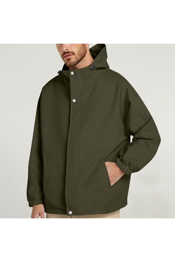 Jacket Men Lightweight Waterproof Coat with Hood Windbreaker for Cycling, Golf