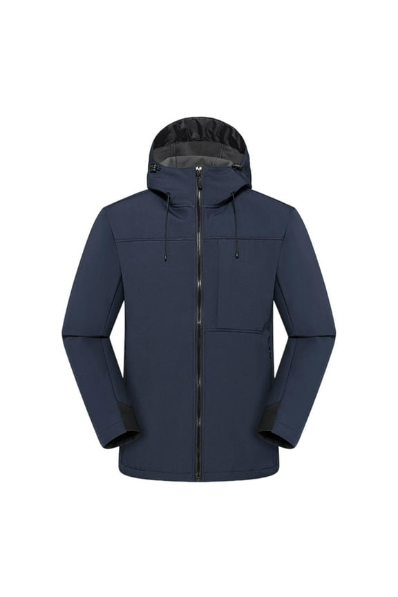 Jacket Men Softshell Military Jacket With Removable Hood Water Repellent Outdoor Reflective Coat