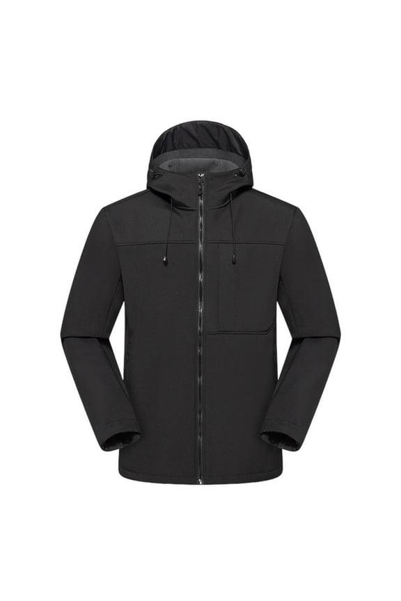 Jacket Men Softshell Military Jacket With Removable Hood Water Repellent Outdoor Reflective Coat