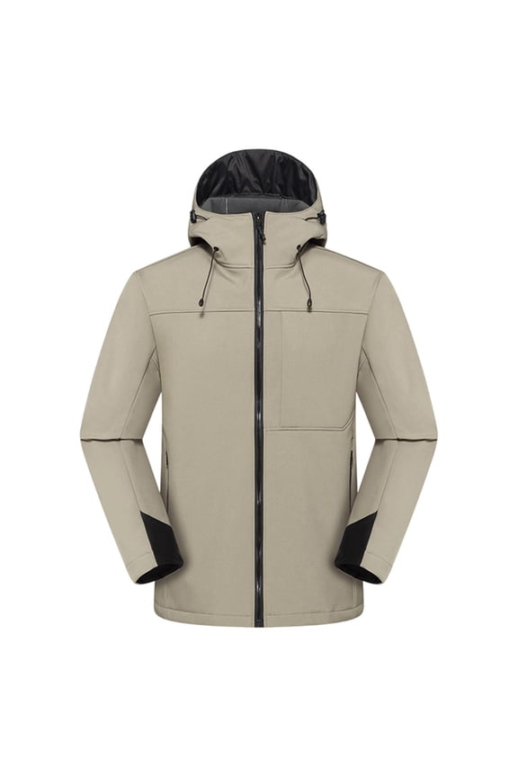 Jacket Men Softshell Military Jacket With Removable Hood Water Repellent Outdoor Reflective Coat