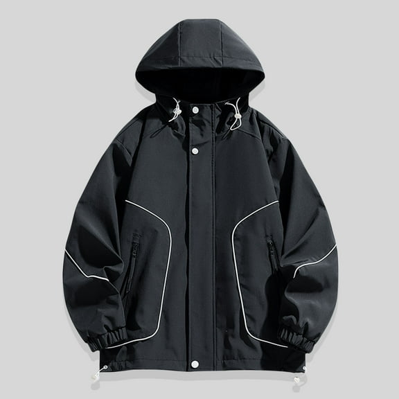 Awdenio Jacket for Men Outdoor Sports Waterproof Hooded Long Sleeve Coat Windproof Jacket