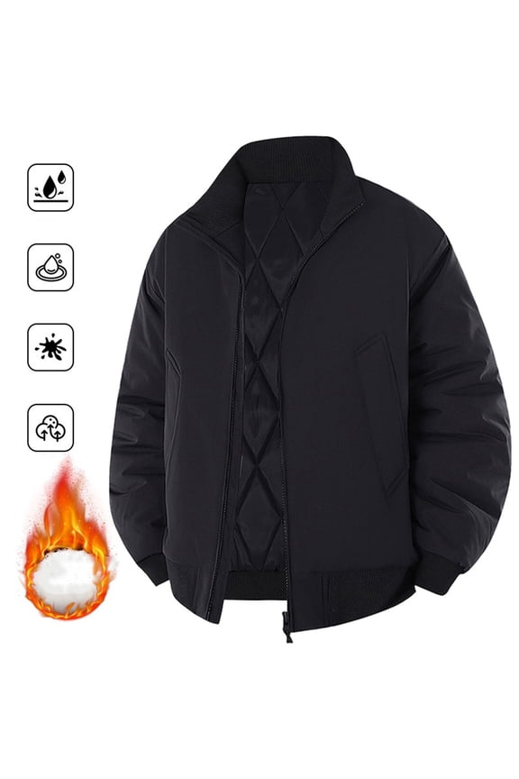 Jackets for Men Stand Collar Zipper Warm Down Jacket Winter Business Gentleman Fashion Down Coat