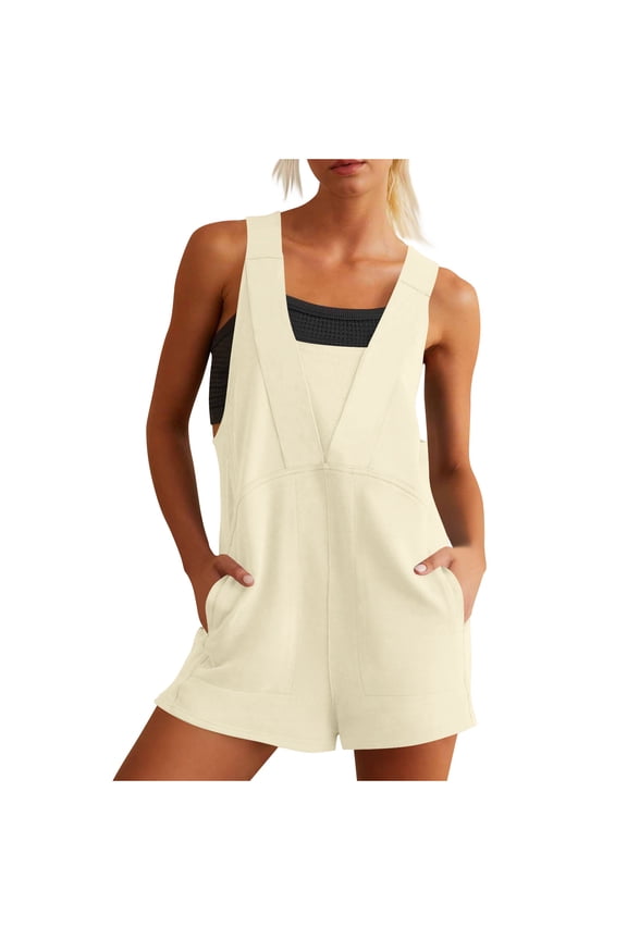 Jumpsuits for Women Short Overalls Casual Sleeveless Rompers Loose Adjustable Jumpsuit for Women