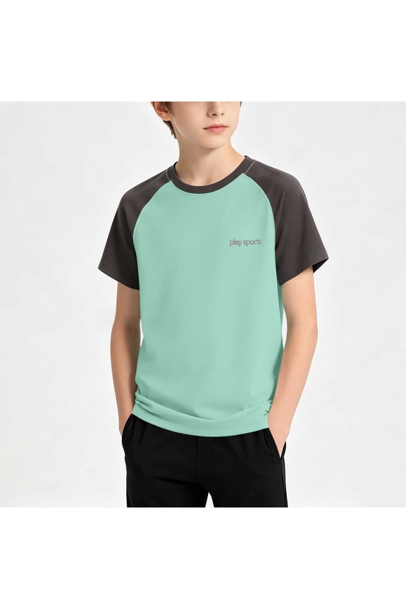 Kids Ringer Short Sleeve T-Shirt, Crew Neck Color Casual Tee I, Soft Breathable Basic Top, Ideal For Daily Wear and Summer Activities