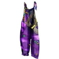 thumbnail image 1 of Awdenio Ladies Sleeveless Romper Dressy Adjustable Straps Mardi Gras Overalls Off-Shoulder Mask Print Cotton Linen Jumpsuit, 1 of 5