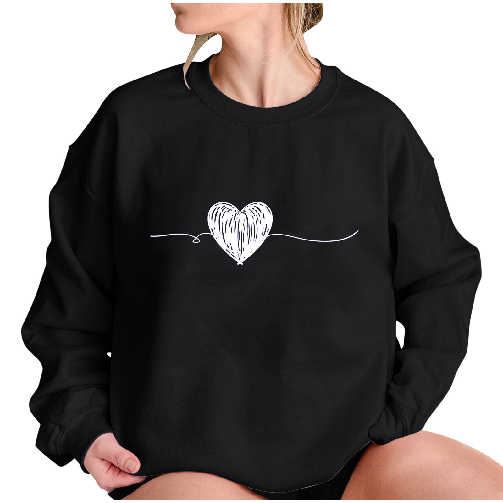 Awdenio Long Sleeve Sweatshirts For Women Valentine's Day Love Fashion ...