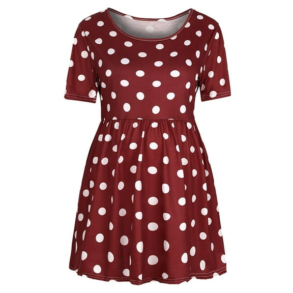 KIHOUT Maternity Clothes for Women Ladies Nursing Printing Round Neck Short Sleeve Round Neck Breastfeeding Blouse