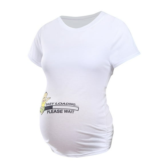 KIHOUT Maternity Clothes for Women Ladies Short Sleeve Letter Print Tops T-shirt Pregnancy Clothes