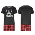 thumbnail image 1 of Awdenio Men Christmas Pajamas For Family Xmas Matching Sets Short Sleeve Shirts And Plaid Shorts Santa Christmas Tree Sleepwear Two-piece Sets, 1 of 7