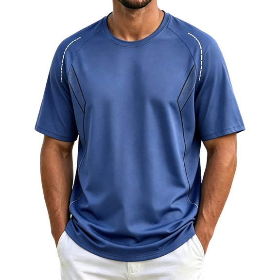 Awdenio Men Clothing Quick Dry Fit Breathable Crew Neck Shirts Workout Athletic Gym Running Golf