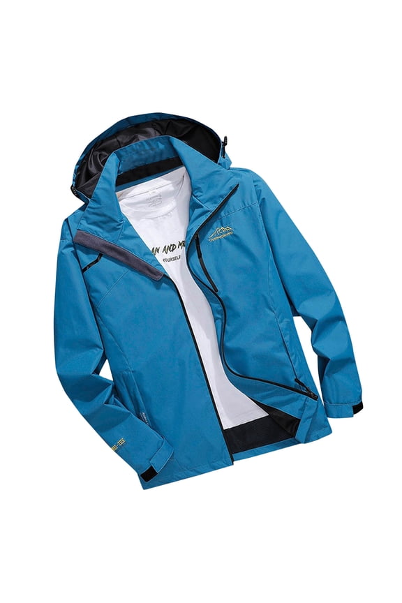 Men Jacket Outdoor Sports Hooded Windproof Jacket Waterproof Coat