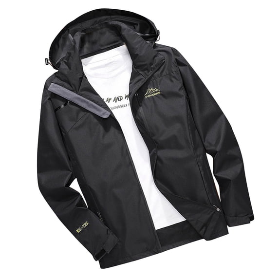 Awdenio Men Jacket Outdoor Sports Hooded Windproof Jacket Waterproof Coat