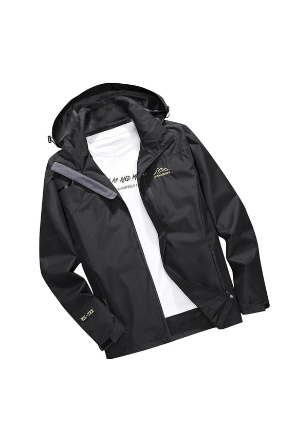 Men Jacket Outdoor Sports Hooded Windproof Jacket Waterproof Coat