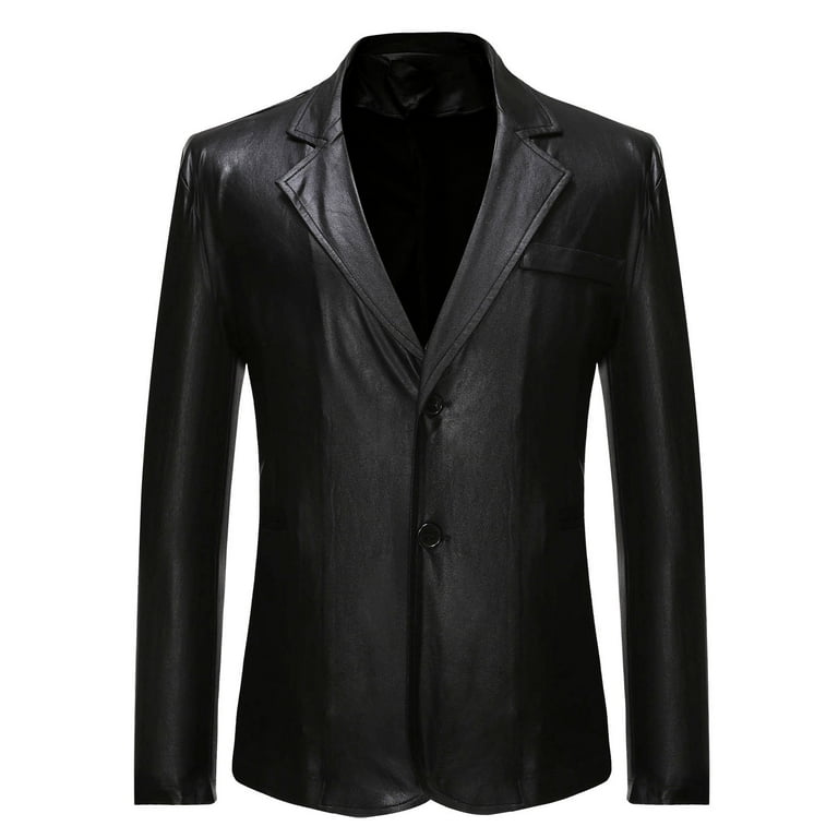 Awdenio Men PU Shiny Prom Suit Jacket Clearance One Button Slim Fit Solid Color Sport Coats and Blazers Coat Size M 3XL Walmart