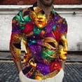thumbnail image 1 of Awdenio Men Shirts Quarter Zip Shirts Long Sleeve Pullover Lightweight Carnival Printed Casual Slim Fit Golf Shirt, 1 of 5