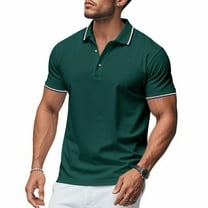 Awdenio Men Shirts Short Sleeve Button Down Shirts Classic Stripe Golf Collared Work Shirts