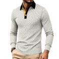 thumbnail image 1 of Awdenio Men T Shirts Casual Long Sleeve 2026 Button Stylish Summer T Shirt Color Block Golf Slim Fit Shirts with Collar, 1 of 5