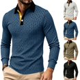 thumbnail image 1 of Awdenio Men T Shirts Casual Long Sleeve 2026 Button Stylish Summer T Shirt Color Block Golf Slim Fit Shirts with Collar, 1 of 6