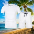 thumbnail image 1 of Awdenio Men's 2 Piece Outfits Letter Short Sleeve Crewneck T Shirt and Drawstring Shorts Set Tracksuit, 1 of 6