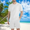 thumbnail image 1 of Awdenio Men's 2 Piece Outfits Letter Short Sleeve Crewneck T Shirt and Drawstring Shorts Set Tracksuit, 1 of 6