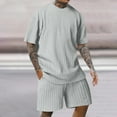 thumbnail image 1 of Awdenio Men's 2 Piece Outfits Short Sleeve Crewneck Summer T Shirt and Drawstring Casual Track Shorts Set, 1 of 6
