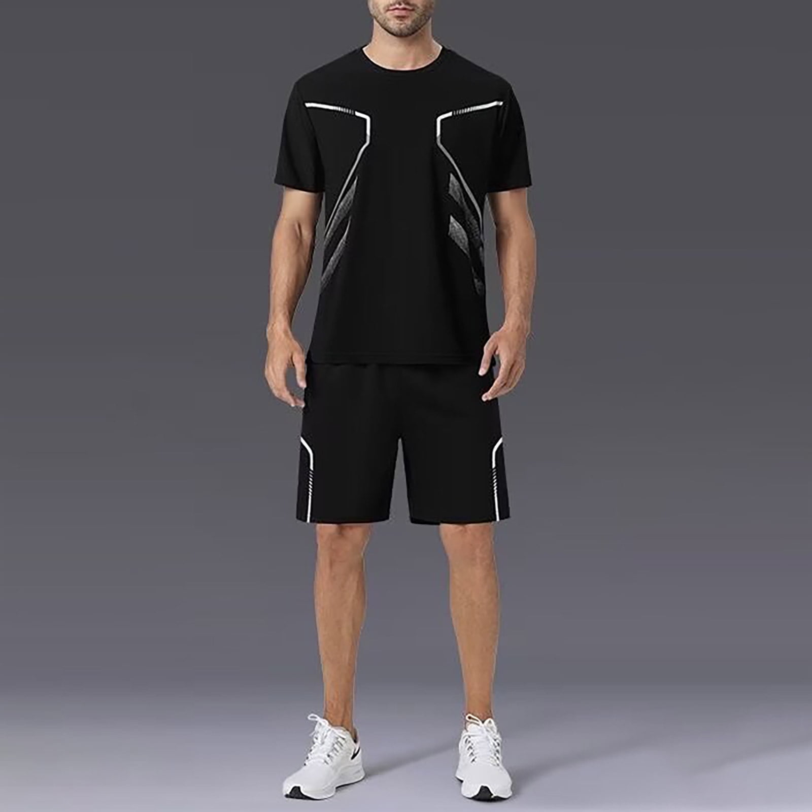 Ensemble 2 Pièces Homme Été Imprimé T-Shirt Et Short - Sportswear Décontracté Confortable Grande Taille