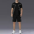 thumbnail image 1 of Awdenio Men's 2 Piece Outfits Short Sleeve Crewneck Summer T Shirt and Drawstring Casual Track Shorts Set, 1 of 7