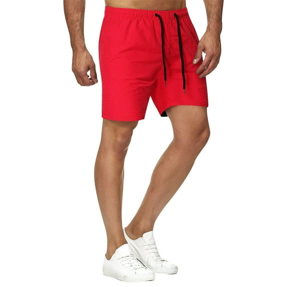 Awdenio Men's Athletic Beach Shorts Mesh Solid Color Summer Beach Lightweight Drawstring Quick Dry Shorts