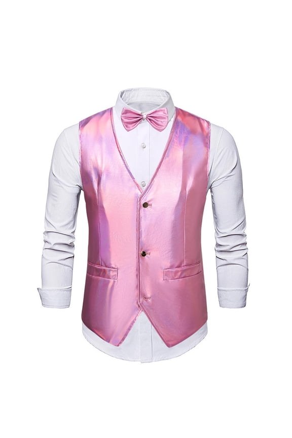 Men's Athletic Shirts & Tees New Men's Blazer V-neck Printing Single Breasted Slim Waistcoat V-Neck Tank Top