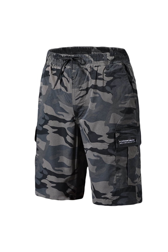 Awdenio Men's Camo Cargo Shorts Relaxed Fit Multi-Pocket Outdoor Work Drawstring Camouflage Cargo Shorts