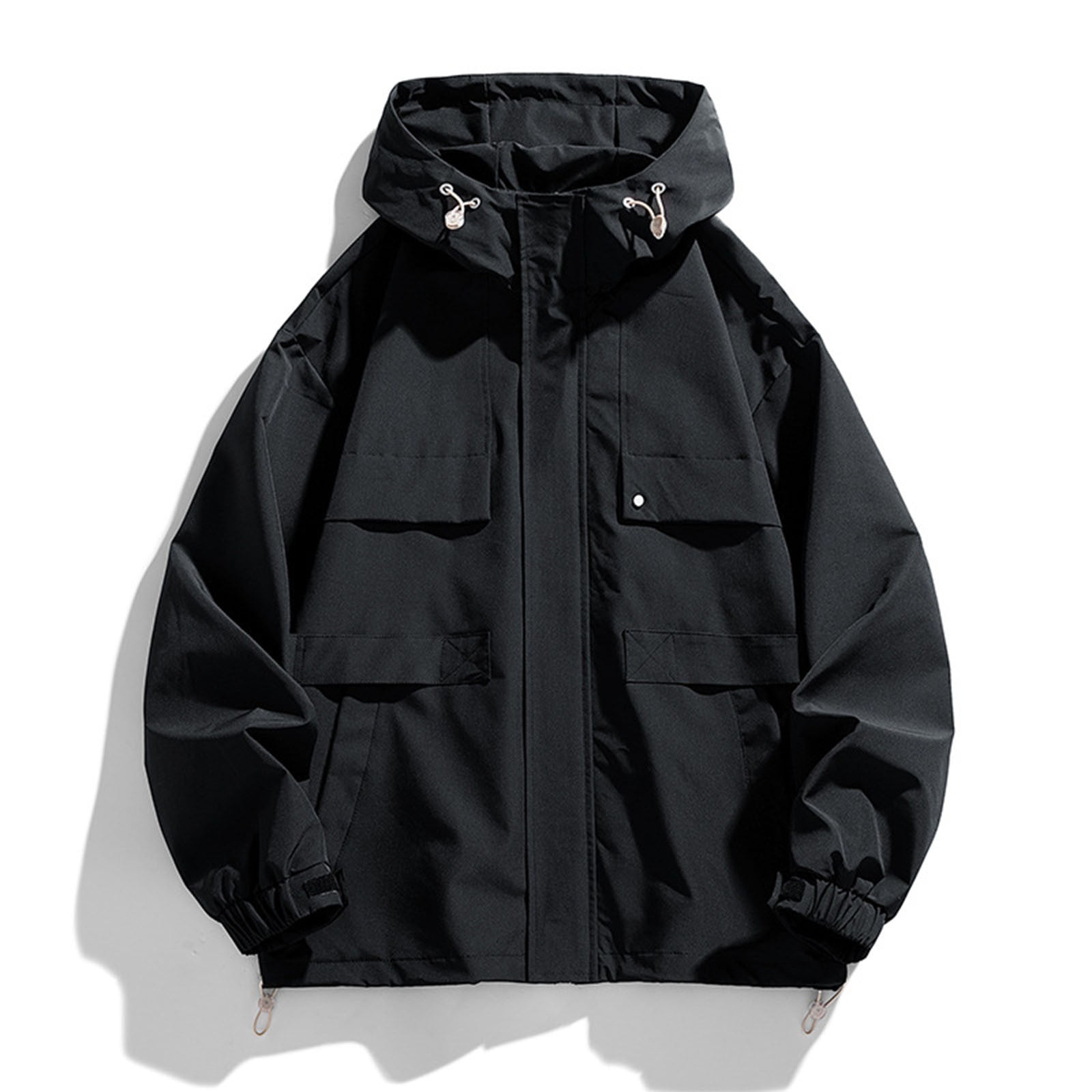 Awdenio Men's Casual Loose Fitting Workwear Long Sleeved Hooded Jacket