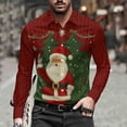 thumbnail image 1 of Awdenio Men's Clothing Funky Beach Printed Christmas Shirt Casual Button Down Long Sleeve Floral Shirts Tops, 1 of 8