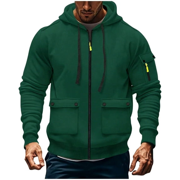 Awdenio Men's Clothing Lightweight Hoodie Full Zip Casual Jacket with Hood Outdoor Running Comfortable Full Essentials Sweatshirt