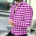 thumbnail image 1 of Awdenio Men's Clothing Plaid Casual Slim Fit Long Sleeve Button Down Dress Shirts, 1 of 8