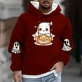 thumbnail image 1 of Awdenio Men's Clothing Trendy Halloween Hoodies Long Sleeve Fall Sweatshirt Skeleton Pumpkin Crewneck Oversize Hooded, 1 of 5