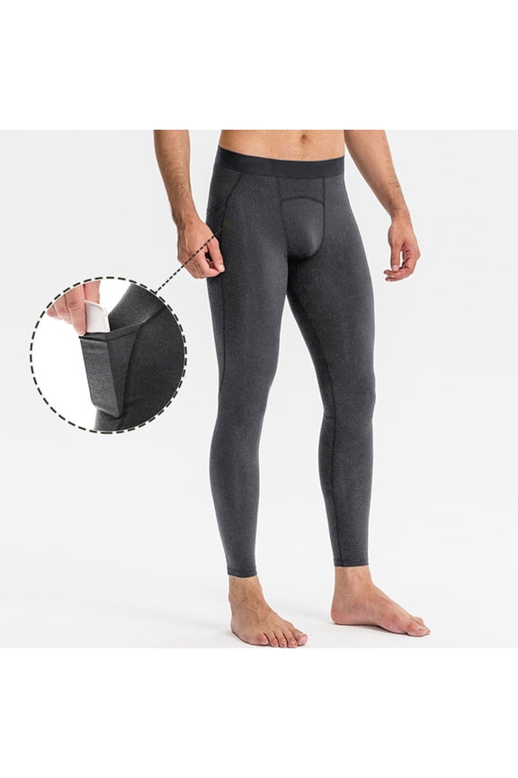 Men's Compression Pants Leggings Tights with Pockets Cool Dry Sports Baselayer Athletic Tights for Basketball Running